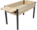 Raised Garden Bed Metal Leg Wood Planter Boxes with Folding Storage ShelfElevated Planter Box for Growing Fresh Herbs Vegetables Flowers Great for Outdoor Patio Deck Balcony