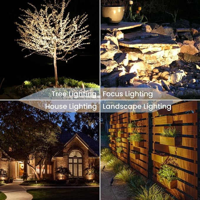Brass Landscape Spotlights Outdoor Low Voltage Landscape Lighting Fixture Waterproof for Garden and Yard Up Lighting4 Pack (Bulb NOT Included)
