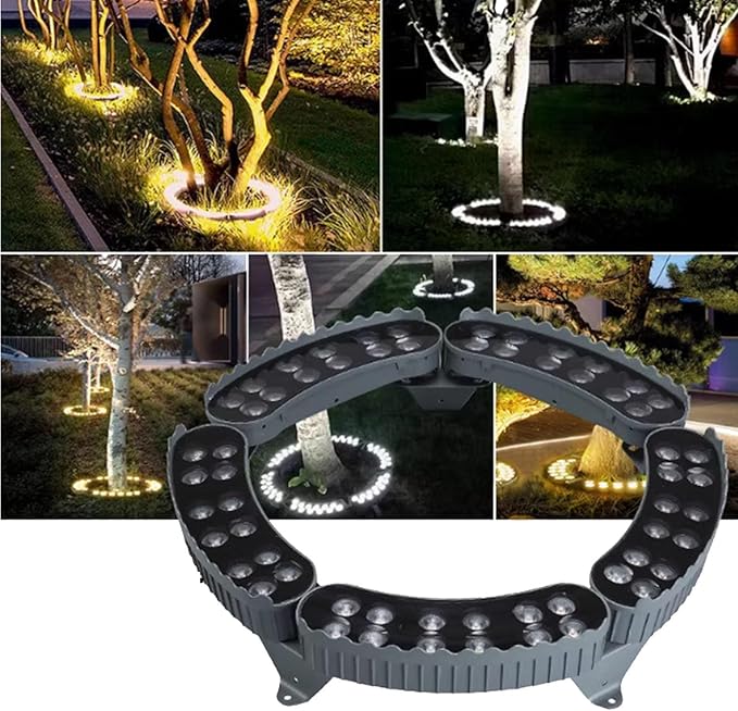 Tree Hugging Lights - Tree Surrounding Lights AC220V LED Ring Tree Spotlights IP65 Waterproof Outdoor Waterproof Pillar Lights Garden Courtyard Colored Landscape Lamp(A-Warm White5PCS(60W))