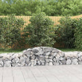 Arched Gabion Baskets Galvanized Metal Planter Box for Outdoor Plant Flower Gardening Herb Large 118.1x19.7x15.7/23.6