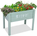 Wood Raised Herb Vegetable Flower Raised Garden Planter Box with LegsChalk Board Back and Planter Grow Bag Insert Kids or Adult