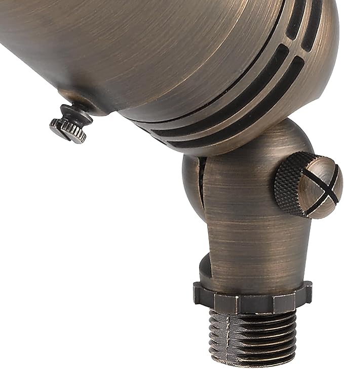 Kichler 12V MR-16 Adjustable Cowl Brass Accent Light in Centennial Brass Directional Landscape Light Fixture 15485CBR (2.5 W x 2.5 H x 6 L)