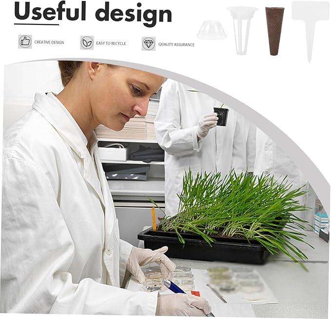 5sets Hydroponic Basket Planter Kit Grow Sponges Humidity Domes and Labels for Indoor Soilless Gardening and Plant Growth Compatible