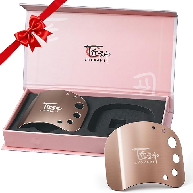 Stainless Steel Finger guards for cutting food Finger Protectors for Slicing as Gift for Couple Women or Mom with Gift Box Rose Gold