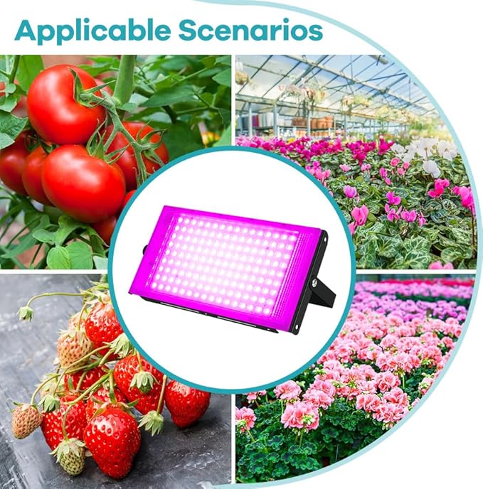 200W LED Plant Flood Lights Dimmable 5v Succulent Planting Lampings Seed Fill Lighting 360-degree Adjustable Angle Hydroponic Lamp UV/IR Greenhouse Tent Vegetable Moss Cactus Cultivation Lamping