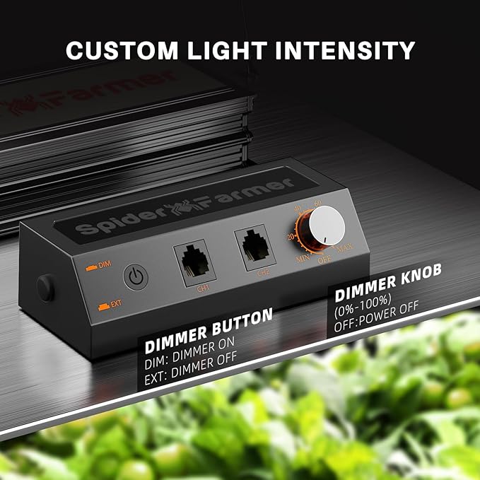 Spider Farmer SF1000 100W LED Grow Light for Indoor Plants Upgraded High Efficiency LEDs Dimmable Full Spectrum High PPFD Deep Penetration for Seed Starting/Vegetables/Bloom in 2x2/3x3 Grow Tent