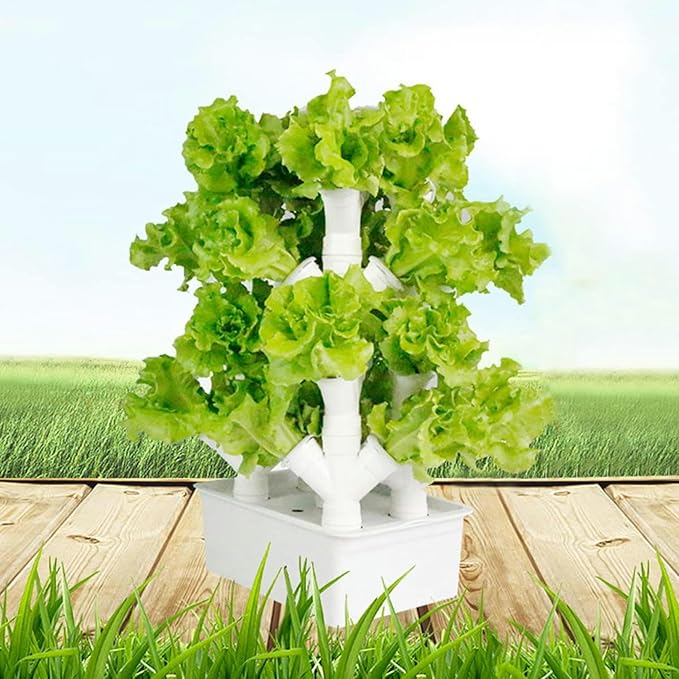 Hydroponic Tower Culture Vertical Tower of The Garden Hydroponic Cultivation for Fresh Herbal Garden Fruits Vegetables Plants Gift