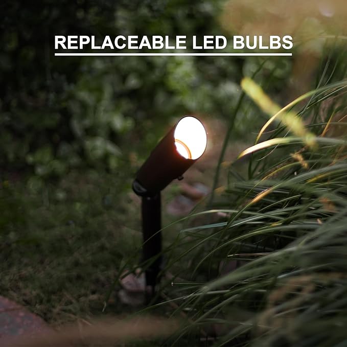GOODSMANN Low Voltage Landscape Lighting Floodlight &amp Spotlight 3W LED 200 Lumen with Replaceable Bulbs 3000K Warm White 12V AC Tree Lights Garden Up Light Hardwired Lighting with Cable Connector