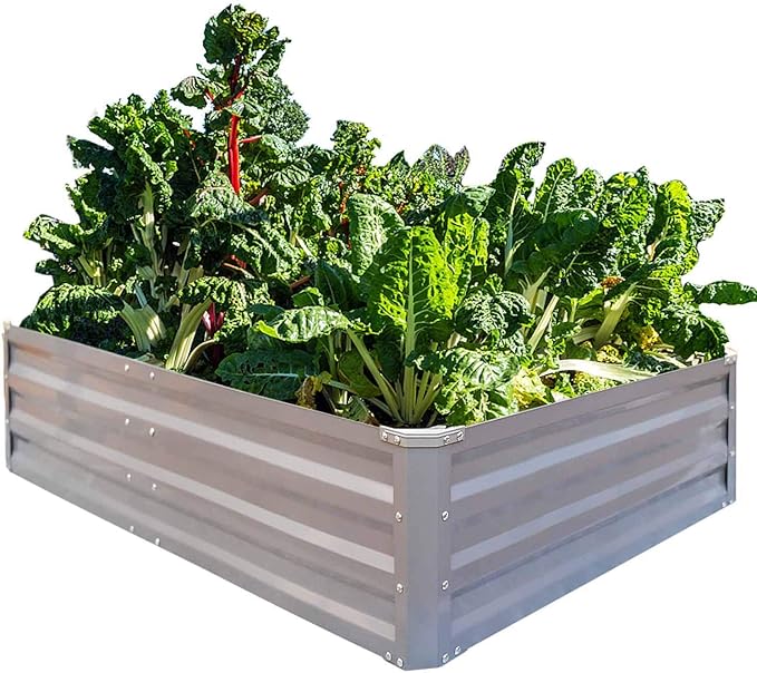 Galvanized Raised Garden Beds for Vegetables Metal Planter Boxes Outdoor Large Patio Bed Kit Planting Herb 5x3x1ft