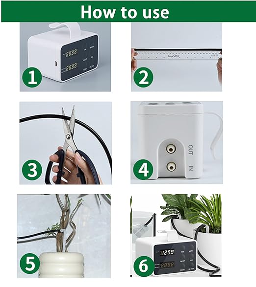 Automatic Plant Watering System Indoor Self Watering Device with Large Display for 15 Potted Plants Drip Irrigation System for Vacation
