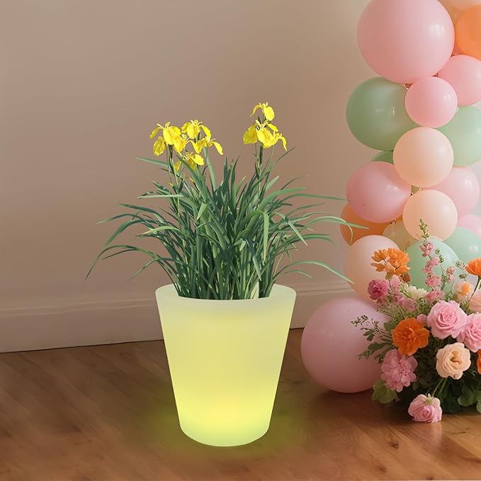 Elegant LED Planter Pot Light with Remote Control 16 Color Changing &amp 4 Modes IP65 Waterproof Indoor/Outdoor Garden Flower Pot Light for Patio Balcony Yard Party Decor (Bucket)