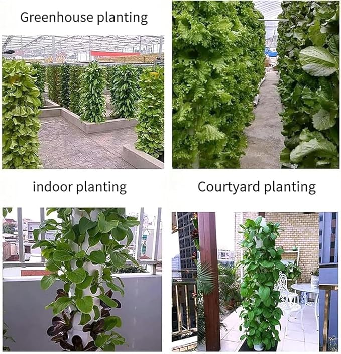 Hydroponic Tower Growing sytem Indoor hydroponic Grow System Vertical Grow Tower 15 Layer 45 Plants Sites with Pump and Movable Water Tank