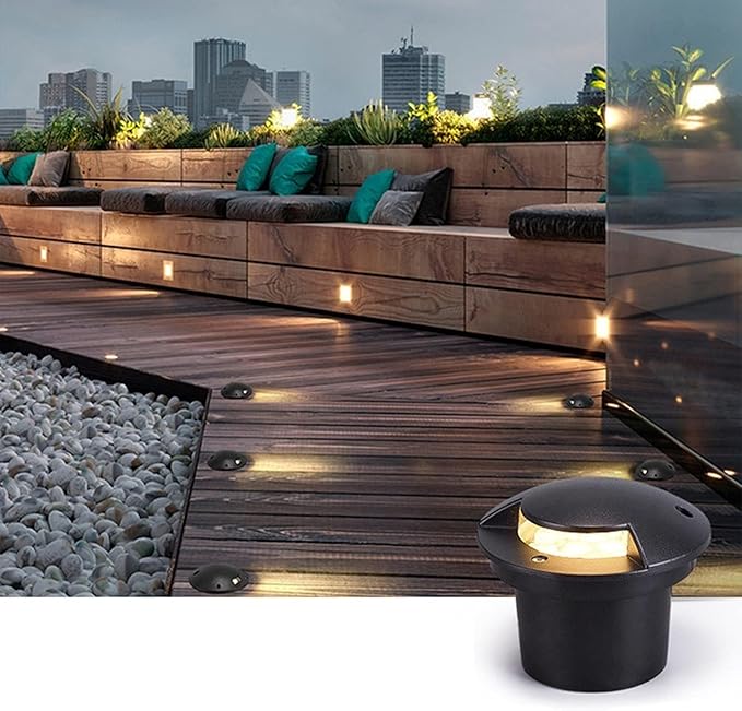 Outdoor Landscape Spotlights Outdoor Ground Landscape Lights 5W IP67 Waterproof Buried Lights for Gardens Driveways Decks Blue Light Path Side Light for Outdoor Lighting