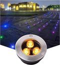 Ultra-Thin Outdoor Recessed Landscape Lights - 3W Waterproof Spotlight for Garden and Lawn - RGB Floor Light IP65 (Blue C)