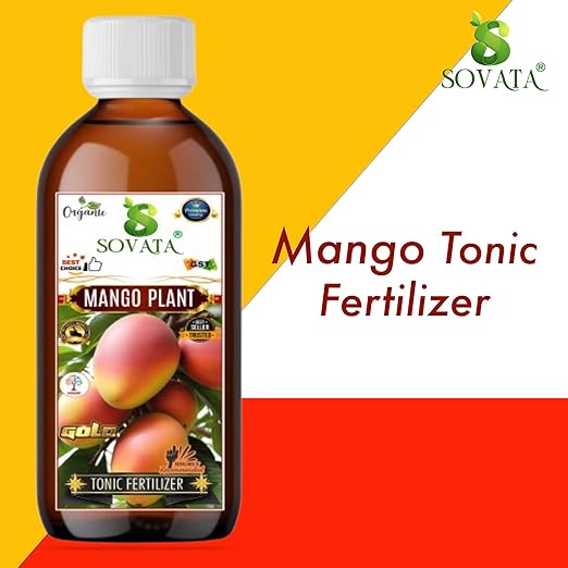 Sovata® Mango Tonic Fertilizer Essential Organic Powerful Liquid Tonic for Fast Growth and Heavy Fruiting of Mango Plants. (200 ml)