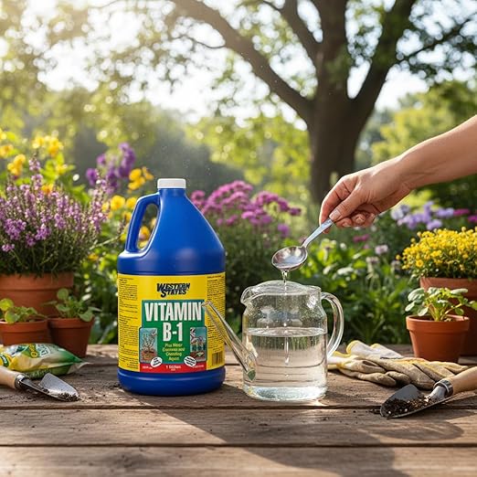 Western States Vitamin B-1 Plant Solution 1 Gallon 4-Pack Root Growth Promoter Transplant Stress Reducer