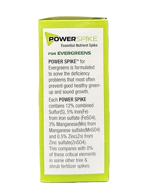 Power Spike for EVERGREENS Fertilizer Spike. Essential Nutrient Spike Fortified with Iron to Feed All Types of evergreens and Address Common Deficiencies (30 Spikes - 9.6 lbs) (30)