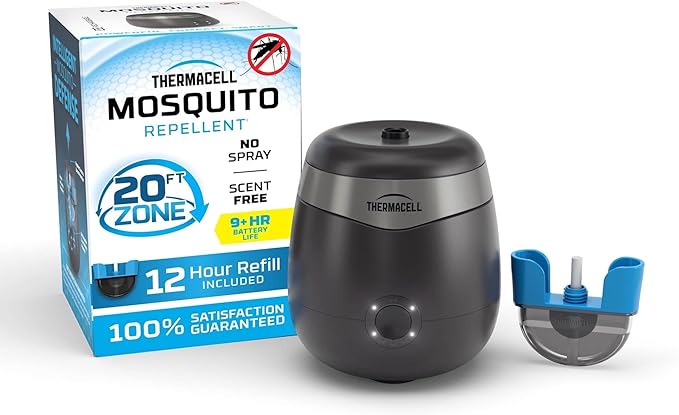 Thermacell E-Series Rechargeable Mosquito Repeller with 20’ Mosquito Protection Zone Bug Spray Alternative Scent Free