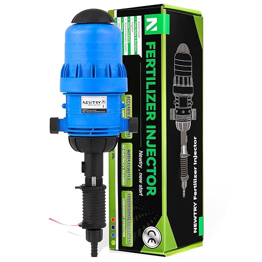 NEWTRY 1:250 to 1:25 Fertilizer Injector for Drip Irrigation Adjustable Water Powered Dosing Pump 3/4 NPT