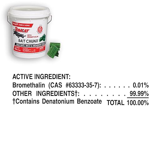Tomcat with Bromethalin Bait Chunx Pail Rat and Mice Control for Agricultural Use and Professional Applicators 4.25 lbs.