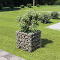 Gabion Raised Bed Silver Galvanized Steel Planter for Outdoor Plants 19.7x19.7x19.7 Inch Cubic Garden Bed Durable Metal Steel Raised Garden Beds