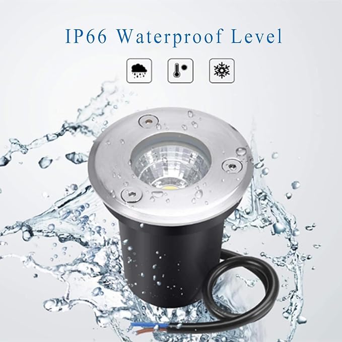 COB Underground Light Recessed Ground Light IP66 Waterproof AC85-110V LED Buried Lights for Garden Pathway Deck Step Stairs Driveway Landscape Spotlight