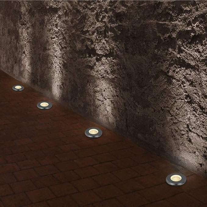 Recessed Underground Light - Outdoor Led Underground Light No Glare Landscape Lighting Spotlight Ip67 Waterproof Garden Lights Led Decking Lights Apply to Stairs TER-Green Light-3W