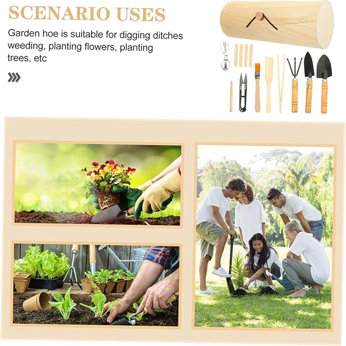 Mikikit 1set Mini Gardening Tool Set Ergonomic Garden Tools for Indoor and Outdoor Planting Weeding and Transplanting Compact and for Bonsai and Care
