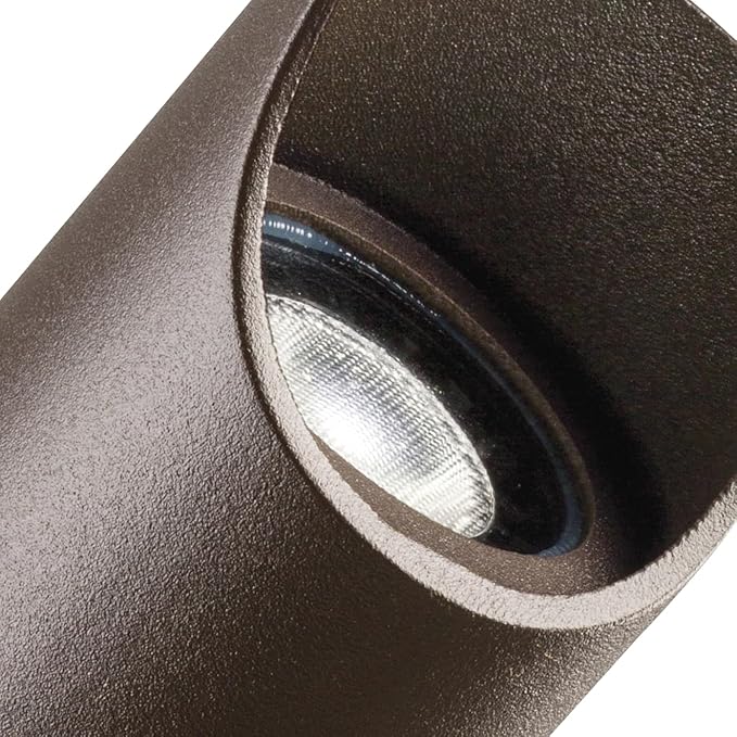Kichler 6 Mini Outdoor Accent Light in Textured Architectural Bronze 12V LED Adjustable Spotlight (6 L x 2.5 H) 15384AZTBrown