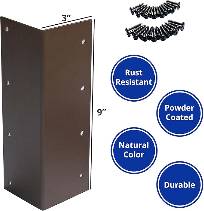 Raised Garden Bed Brackets - Set of 4 - Powder-Coated Steel for 10-15 Elevated Beds - Complete with Gardening Gloves
