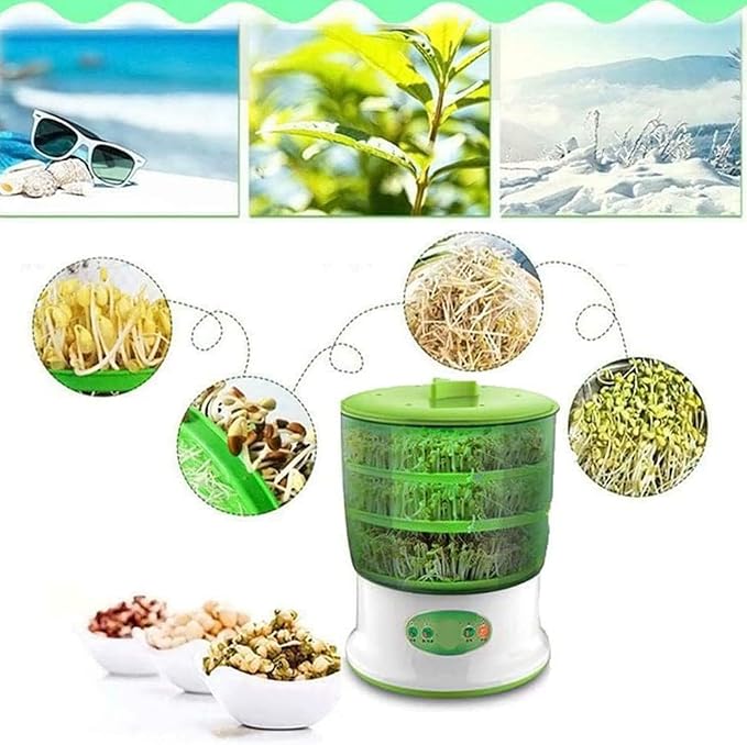 Automatic Germination Machine 3-Layer Automatic Watering Seed Germination Machine for Sprout Seeds Home Kitchen Bean Sprouts Incubator