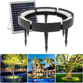 Solar Garden Lights Low Voltage Landscape Tree Ring Lights Landscape Spotlights for Palm Tree Planters Lawn(6000KPack of 6)