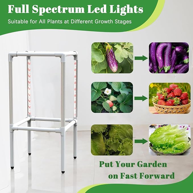 Garden Hydroponic Growing System30 Hole Hydroponics Towerwith LED Grow Light Indoor Smart Garden Kit Aeroponics Growing Kit with Hydrating PumpAdapterNet PotsTimer