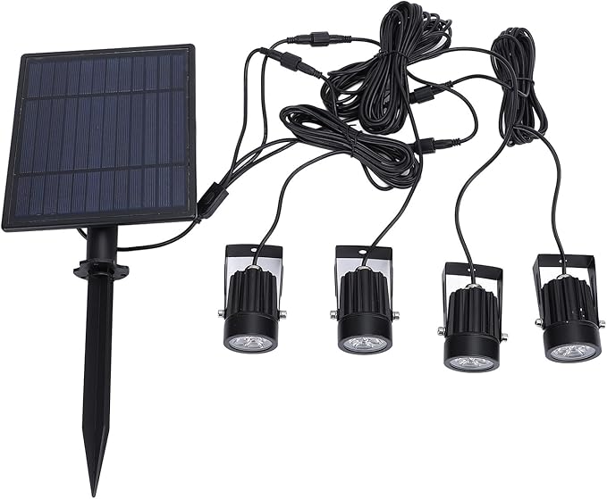 Solar Powered Landscape Lights Warm White 3000K IP65 Waterproof Outdoor Garden Lighting - Adjustable Spotlight Automatic On Off Ideal for Yard and Patio