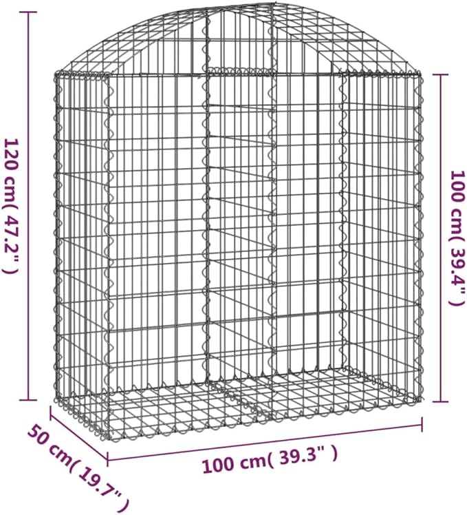 Silver Galvanized Iron Gabion Basket 39.4x39.4x47.2in Outdoor Decorative Planter Box for Garden Patio Modern Rectangular Flower Box Heavy Duty Garden Planter for Outdoor Plants