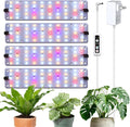DOMMIA Grow Lights 40W Linkable Grow Lights for Indoor Plants Full Spectrum 6/12/16h Timer Dimmable Ultra-Thin Plant Lights for Indoor Growing Pinkish White 1-Set