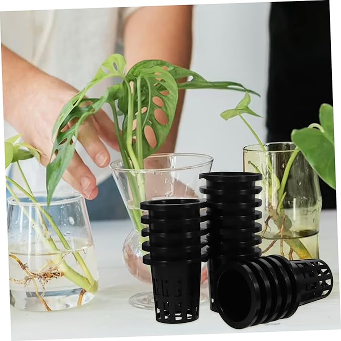 Happyyami 1set Hydroponics Growing System Kit Self-Watering Planter Baskets Cubes and Rope for Soilless Cultivation of Flowers and Vegetables