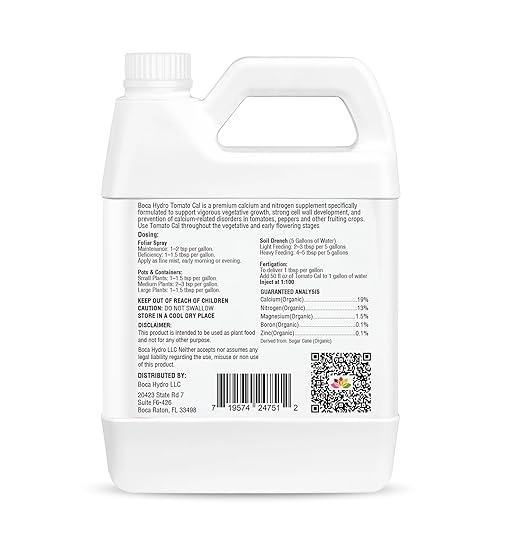 Tomato Cal – Liquid Calcium &amp Nitrogen Fertilizer for Tomatoes Peppers &amp Vegetables | Prevents Blossom End Rot Strengthens Cell Walls &amp Supports Healthy Fruit Development
