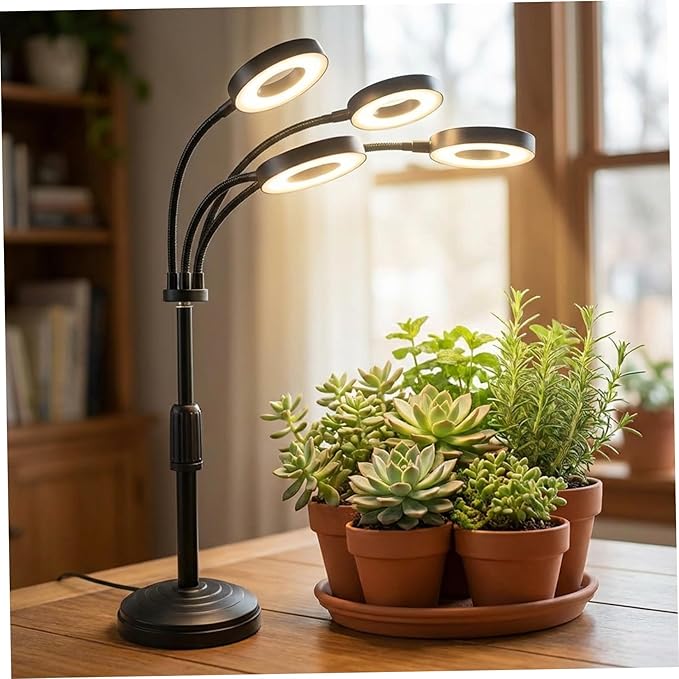 Grow Light for Indoor Plants LED Plant Growing Lamps with 3/9/12H Timer Adjustable Neck &amp Brightness for Tabletop Plants Seed Starting Herbs