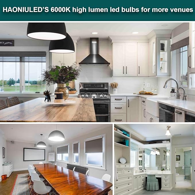 A19 LED Light bulbs 3670 Lumens E26 LED Bulb 250W Equivalent LED Light Bulb 6000K Cool Daylight White Light Bulb Non-Dimmable 22-Year Lifetime 27W Energy Saving Light Bulb for Home Office Garage