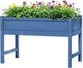 HDPE Raised Garden Planting Bed with LegsGarden Boxes Outdoor Raised with Drainage Hole Rot-ResistantRaised Beds for Gardening for Backyard Patio Balcony 300 lb Capacity (Navy)
