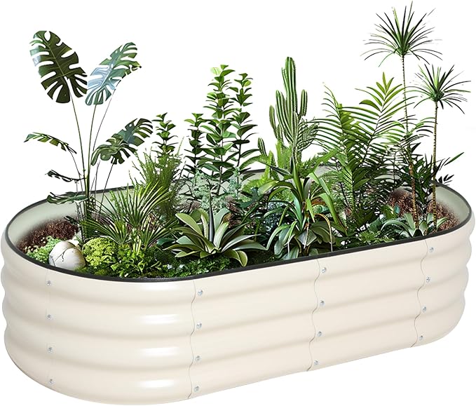 Galvanized Raised Garden Bed Kit Outdoor Metal Garden Planter Box for Backyard Gardening Planting Vegetables and Patio (47.2x23.6x11.8)