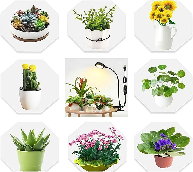 Grow Light - 10W LED USB Powered Light for Daylight Simulation | Indoor Potted Plants Grow Lamp - for Home Bedroom Greenhouse Tent Desk Shelf Pot