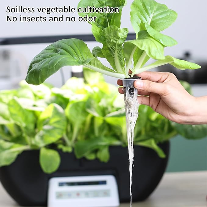 Aeroponic Tower Garden System with 102 28W Full Spectrum Grow Lights and 2 Fans Hydroponic Tower 17 Hole Hydroponics Tower Harvest Fresh Veggie Black