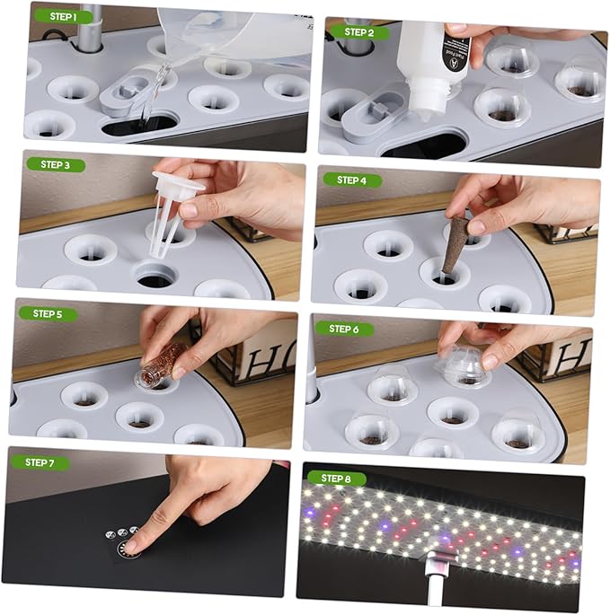 STOBOK 1set Hydroponics Growing System Kit with Led Grow Light Automatic Watering Indoor Gardening for Fresh Vegetables Spaces Compatible
