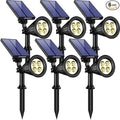 URPOWER Solar Lights Outdoor Adjustable Spot Lights Outdoor 2-in-1 Waterproof Landscape Spotlights Wall Light Dusk-to-Dawn Solar Powered Light for Garden Yard (6 PackWarm White)