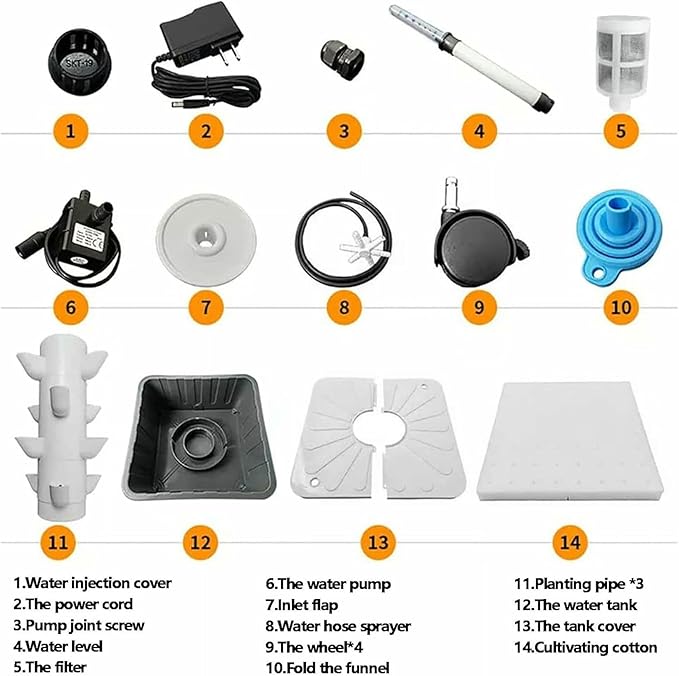 15 Floors 45 Holes Hydroponics Tower Set Hydroponic Growing System Aquaponics Growing System Kit Hydroponics Vertical Growing System-*