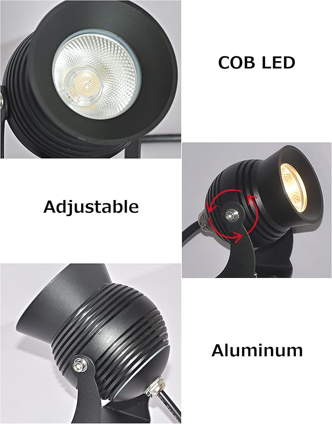 Outdoor LED Spotlight Timer Waterproof Bright Outdoor Flag Light Landscape Automatic Mini Lawn Lamp 7W Graden Lights Lawn Decorative Lamp with Plug Courtyard Front Yard Warm White WJTG0010