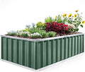 KING BIRD Raised Garden Bed 68 x 36 x 18 Heightened Galvanized Steel Metal Planter Box Outdoor for Deep-Rooted Vegetables Flowers Large Raised Bed Kit (Green)