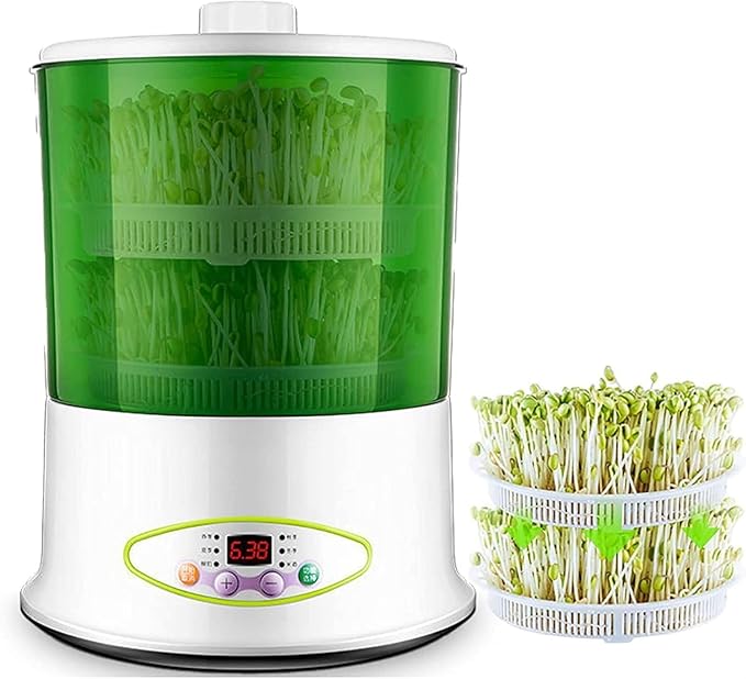 Bean Sprouts Machine LED Display Seed Germination Kit Intelligent Sprouting Machine Suitable for Seeds Microgreens Growing Tool